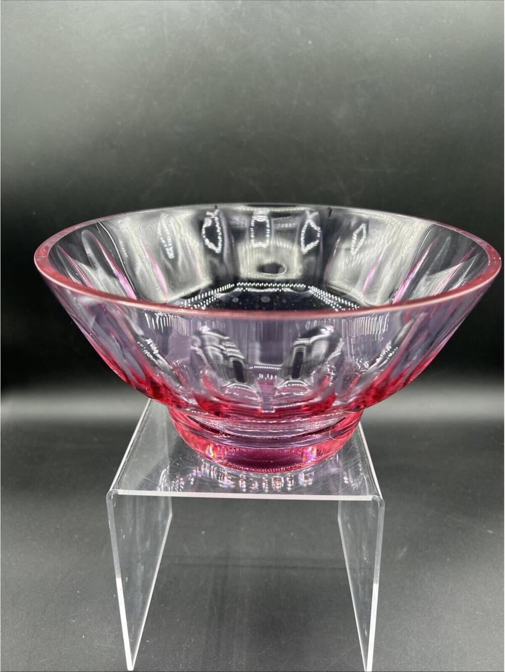 VTG Neodymium Angular Large Glass Bowl with Heavy Raised Base